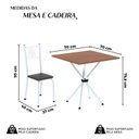 Ver imagem 4 de Conjunto de Mesa Tubular 70x70cm Tampo em MDF 4 Cadeiras Sara Branco/Preto Liso