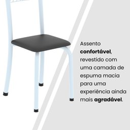 Conjunto de Mesa Tubular 70x70cm Tampo em Mdf 4 Cadeiras Sara - 7