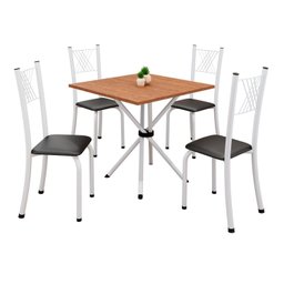Conjunto de Mesa Tubular 70x70cm Tampo em Mdf 4 Cadeiras Sara - 2