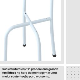 Conjunto de Mesa Tubular 70x70cm Tampo em Mdf 4 Cadeiras Sara - 12