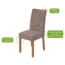 Ver imagem 5 de Conjunto Sala de Jantar Mesa Apogeu 170 Tampo Vidro Off White com 6 Cadeiras Apogeu - Lopas Amendoa