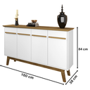 Ver imagem 4 de Aparador Buffet Opala Cinamomo Com Branco – Bechara Móveis