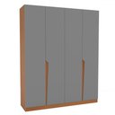 Ver imagem 2 de Guarda-roupa Casal Porto 4 Portas 4 Gavetas Freijó/cinza - Politorno