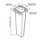 Ver imagem 3 de Kit 03 Pés Retrô 15cm em Plástico Pvc com Parafusos para Móveis em Geral Marrom