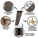 Ver imagem 5 de Kit 03 Pés Retrô 15cm em Plástico Pvc com Parafusos para Móveis em Geral Marrom