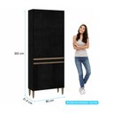 Ver imagem 3 de Armário de Lavanderia 4 Portas Menu Móveis Preto