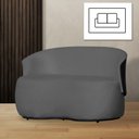 Ver imagem 2 de Sofá Namoradeira 2 Lugares Orgânico 130cm Beatriz Suede Cinza/sintético Preto - Divalê Shop