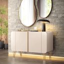 Ver imagem 2 de Aparador Buffet Sala Benvenuto com 2 Portas e Pés em Aço Off White