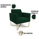 Ver imagem 2 de Poltrona Sala Base X Industrial Dourado Marisa Bouclê Verde D03 - D’Rossi