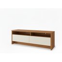 Ver imagem 1 de Rack Elos de Luxo para Sala Tv Moderna Compacta 2 Gavetas 2 Nichos - Cedro/off White