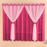 Cortina para Janela 2,00m x 1,70m Filó Malha Pink com Rosa - 2