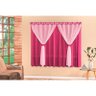 Cortina para Janela 2,00m x 1,70m Filó Malha Pink com Rosa - 1