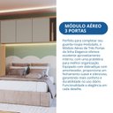 Ver imagem 6 de Módulo Aéreo para Quarto 3 Portas Elegance Cinza/Angelin/Níquel
