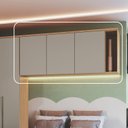 Ver imagem 2 de Módulo Aéreo para Quarto 3 Portas Elegance Cinza/Angelin/Níquel