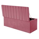 Ver imagem 3 de Kit Cabeceira e Calçadeira Baú Solteiro 90cm Cancun Suede Rosa - D A DECOR