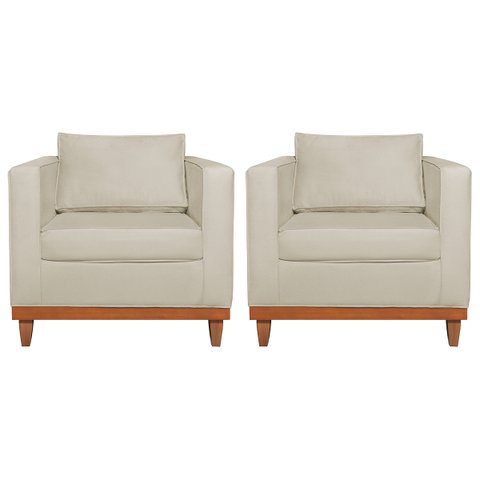 Kit 2 Poltronas Decorativa Europa Bouclé - Doce Sonho Móveis