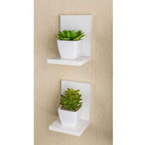Prateleira Buzios 15 X 12 Cm Branco - 2 Unidades