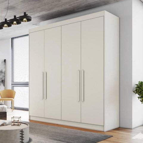 Guarda Roupa Casal 4 Portas 3 Gavetas Nantes Móveis Europa