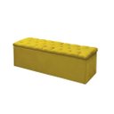Ver imagem 3 de Kit Cabeceira e Calçadeira Baú Mirage Solteiro 90cm Renascer Decor:Amarelo