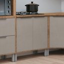 Ver imagem 1 de Balcão Armário Baixo Para Cooktop 2 Portas 1 Prateleira Cozinha Multiuso Marrom Madeira Cinza