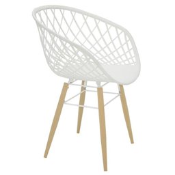 Cadeira Sidera Branco Estofado de Madeira - 1