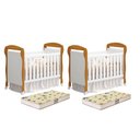 Ver imagem 1 de Kit Gêmeos Berço Mini Cama Danny Branco/savana com Colchões Supreme - Reller Móveis