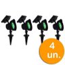 Kit Com 4 - Luminária Refletor Solar Spot Superled Com Espeto Para Jardim - Ecoforce - 15755 - Verde - 1