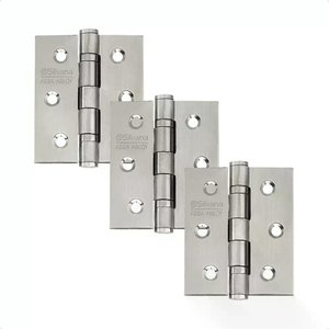 Kit 3 Dobradiças Silvana 882 Ss201 Rolamento - 3,5x3" Ixe