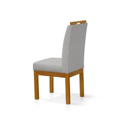Conjunto 2 Cadeira Blend para Sala de Jantar Linho Cinza Claro Pés Madeira Maciça Redenobre - 3
