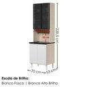 Ver imagem 3 de Paneleiro 4 Portas MDF Vidro 70x221 cm Kali 183488 Bianco Toq Branco Nicioli