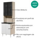 Ver imagem 4 de Paneleiro 4 Portas MDF Vidro 70x221 cm Kali 183488 Bianco Toq Branco Nicioli