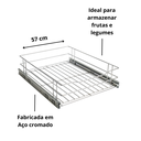 Ver imagem 2 de Gaveta Fruteira Multiuso Slim 570mm Cromada 7403 Gtb