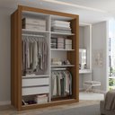 Ver imagem 2 de Guarda-roupa Solteiro Cardiff 2 Portas 2 Gavetas com Espelho Cinamomo - Panorama Móveis
