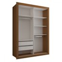 Ver imagem 4 de Guarda-roupa Solteiro Cardiff 2 Portas 2 Gavetas com Espelho Cinamomo - Panorama Móveis