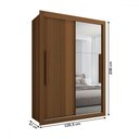 Ver imagem 5 de Guarda-roupa Solteiro Cardiff 2 Portas 2 Gavetas com Espelho Cinamomo - Panorama Móveis