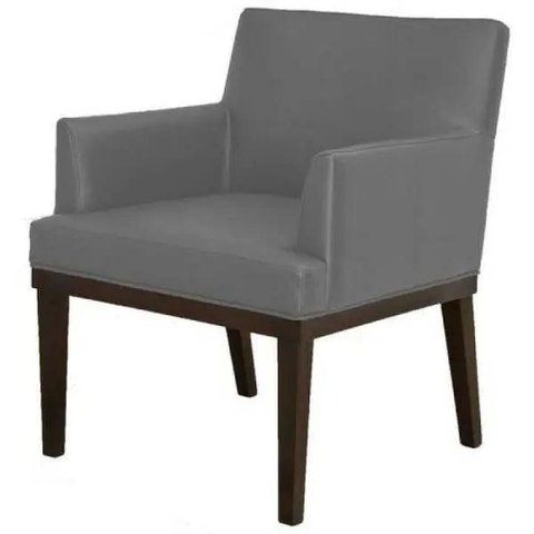 Poltrona Decorativa Para Sala de Estar e Recepção Beatriz Corino Cinza - Lyam Decor