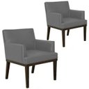 Ver imagem 1 de Kit 2 Poltronas Decorativas para e Recepção Beatriz Corino Cinza - Lyam Decor