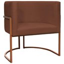 Ver imagem 6 de Kit 2 Poltronas para Sala de Recepção Luna Suede Cores Base de Ferro Bronze - Terracota, Suede