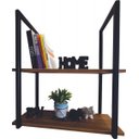 Ver imagem 1 de Prateleira Decorativa Dupla Preta Madeira Marrom