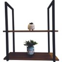 Ver imagem 2 de Prateleira Decorativa Dupla Preta Madeira Marrom