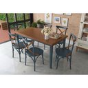 Ver imagem 2 de Mesa Colors em Madeira Maciça Quadrada 6 Lugares - 160 X 80cm Azul Petróleo