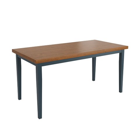 Mesa Colors em Madeira Maciça Quadrada 6 Lugares - 160 X 80cm Azul Petróleo