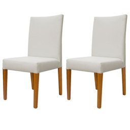 Kit 2 Cadeiras de Jantar Milan Linho Bege - 1