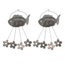 Ver imagem 1 de Sino Dos Ventos Peixe Flores Kit 2 Unidades Decoraçao Varanda Enfeite Quintal Jardim Ambiente Extern