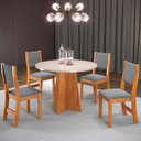 Ver imagem 2 de Mesa de Jantar 4 Lugares Ilana Mel/blonde/veludo Cinza - Pnr Móveis