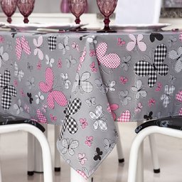 Toalha de Mesa 8 Cadeiras 2,50 X 1,40 Mesa Posta Cozinha Sala de Jantar Oxford Estampada:borboleta C - 2