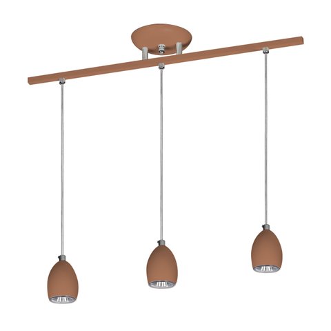 Lustre Pendente Design Zo 07 Para 3 Lâmpadas Gu10 Cor Cobre