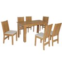 Ver imagem 1 de Conjunto Mesa Retangular Pérola com 6 Cadeiras Paraty Fosca - Bagum Bege Freijó