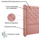 Ver imagem 5 de Cabeceira Cama Box Solteiro 90cm e Recamier Vicenza Veludo Rosa S04 - D'Rossi