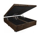 Ver imagem 1 de Base Box Baú Blindado Queen Bipartido Acolchoes Suede Marrom 41x158x198
